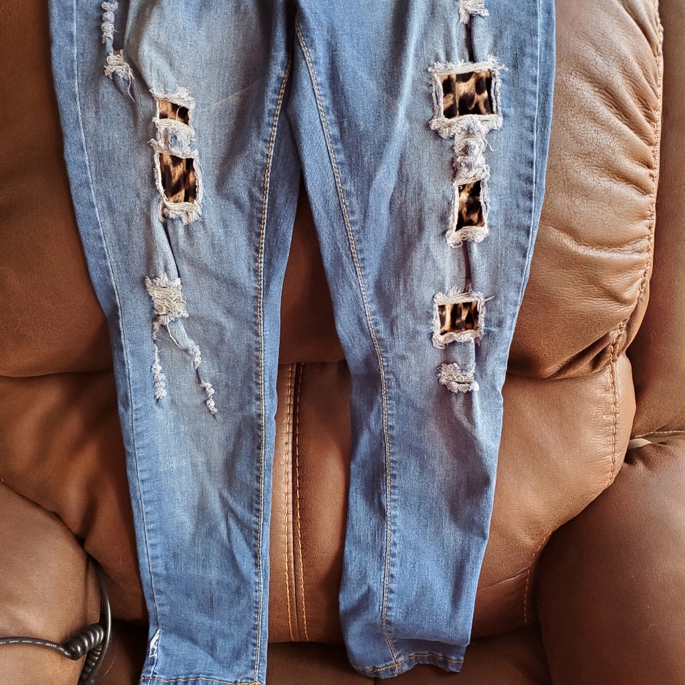 Leopard Print Skinny Jeans
